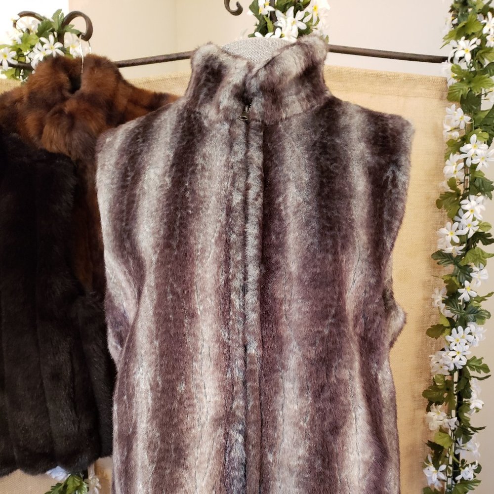 Faux Fur Reversible Chincilla Vest
